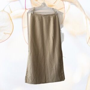 Valerie Stevens 100% Linen Lined Straight Maxi Skirt L EUC